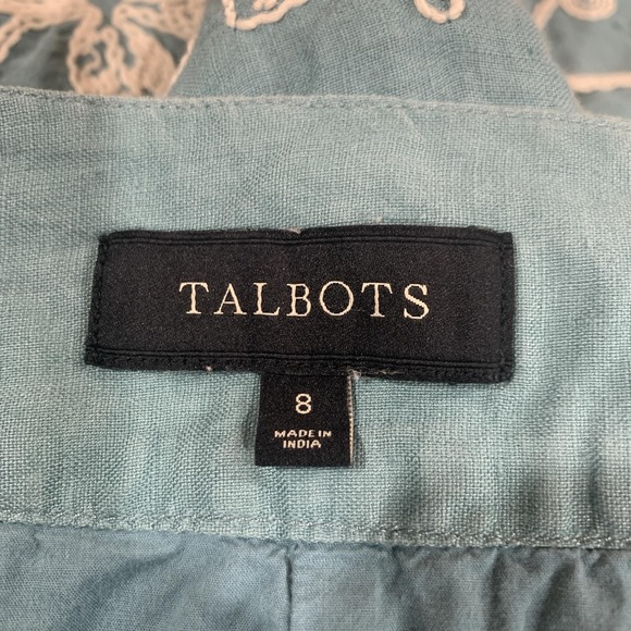 Talbots‎ Skirt Womens 8 Embroidered Floral Linen Lined Boho Spring Summer Casual - Picture 10 of 12